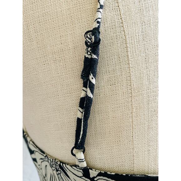 Anine Bing Black Beige Floral Sleeveless Top Linen XS - Picture 8 of 10